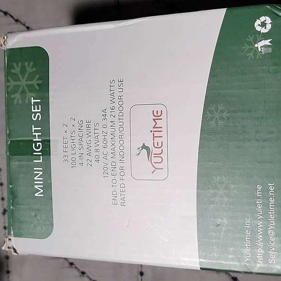 YULETIME UL Certified Clear LED Christmas String Lights, 66 Feet 200 LED Count - Picture 2 of 5